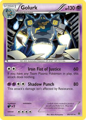 Golurk card from Plasma Blast