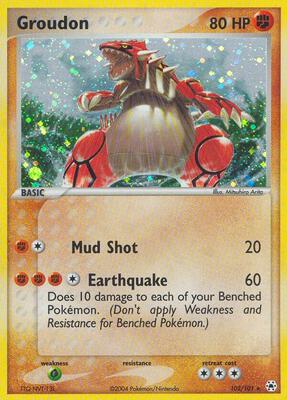 Groudon card from EX Hidden Legends