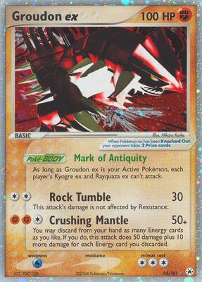 Groudon ex card from EX Hidden Legends