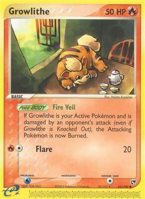 Growlithe card from EX Sandstorm
