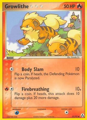 Growlithe card from EX Legend Maker