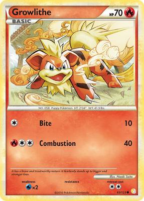 Growlithe card from HeartGold SoulSilver