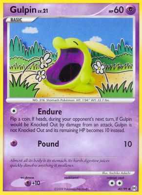 Gulpin (40) card from Arceus