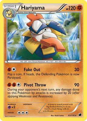 Hariyama card from Plasma Freeze
