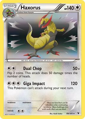 Haxorus card from Noble Victories