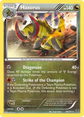 Haxorus card from Plasma Blast