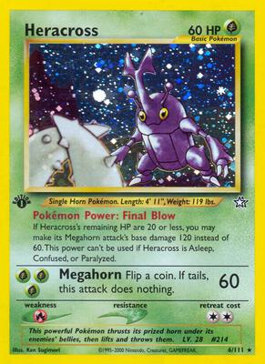 Heracross card from Neo Genesis