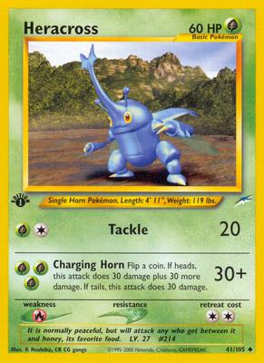 Heracross card from Neo Destiny