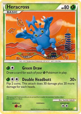 Heracross card from HeartGold SoulSilver