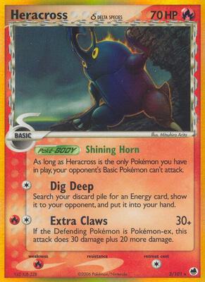 Heracross (Delta Species) card from EX Dragon Frontiers