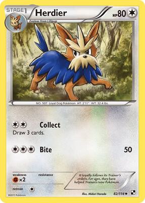 Herdier card from Black and White