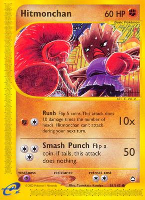 Hitmonchan card from Aquapolis