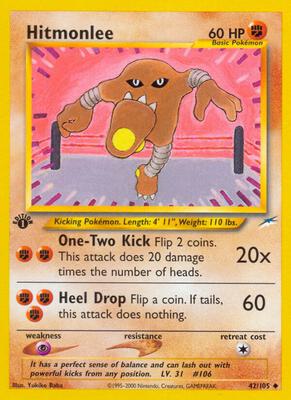 Hitmonlee card from Neo Destiny