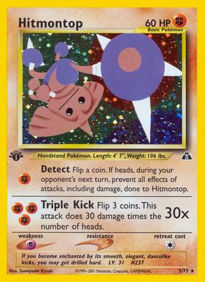 Hitmontop (3) card from Neo Discovery
