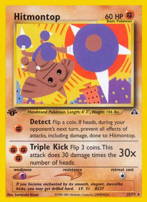 Hitmontop (22) card from Neo Discovery