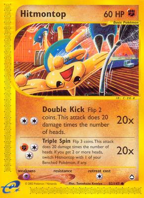 Hitmontop card from Aquapolis