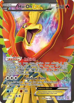 Ho-Oh Ex (119 Full Art) card from Dragons Exalted