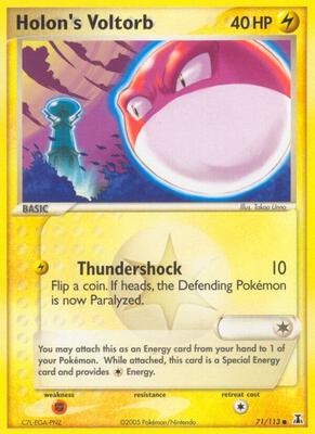 Holon's Voltorb card from EX Delta Species