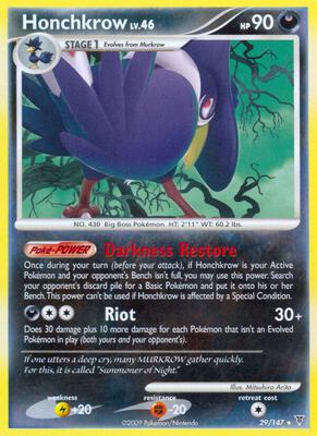 Honchkrow card from Supreme Victors