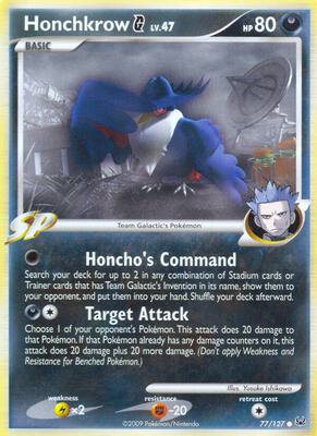 Honchkrow G card from Platinum