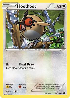 Hoothoot card from Plasma Freeze