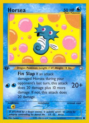 Horsea card from Neo Genesis