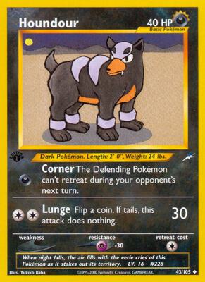 Houndour card from Neo Destiny