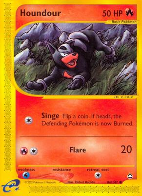 Houndour (86) card from Aquapolis