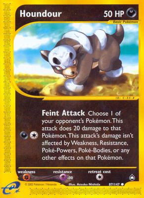 Houndour (87) card from Aquapolis