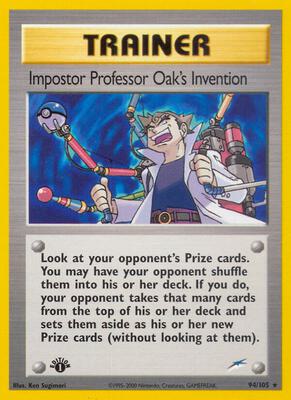 Impostor Professor Oak's Invention card from Neo Destiny