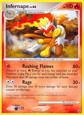 Infernape card from Platinum