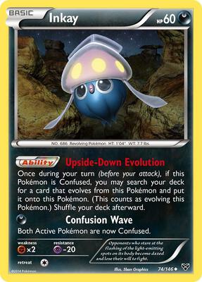 Inkay (74) card from XY Base Set