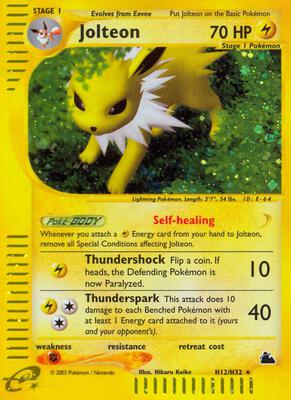 Jolteon (H12) card from Skyridge