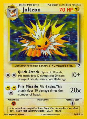 Jolteon card from Legendary Collection