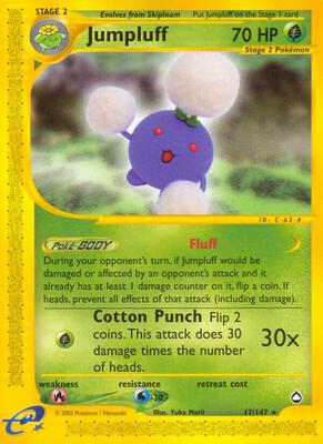 Jumpluff card from Aquapolis