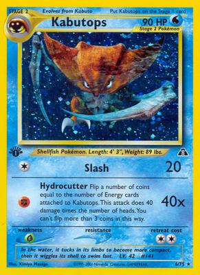 Kabutops (6) card from Neo Discovery