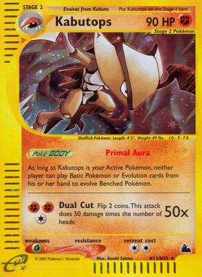 Kabutops (H13) card from Skyridge