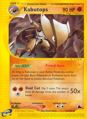 Kabutops (14) card from Skyridge