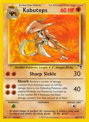 Kabutops card from Legendary Collection