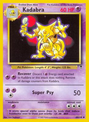 Kadabra card from Legendary Collection