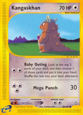 Kangaskhan card from Aquapolis