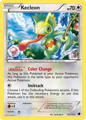Kecleon card from Plasma Freeze