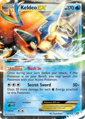 Keldeo EX card from Legendary Treasures