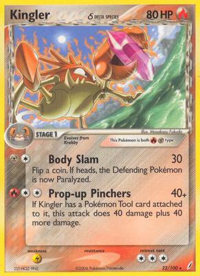 Kingler (Delta Species) card from EX Crystal Guardians