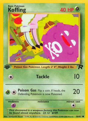 Koffing card from Team Rocket