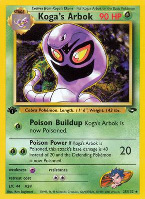 Koga's Arbok card from Gym Challenge