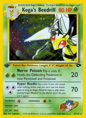 Koga's Beedrill card from Gym Challenge