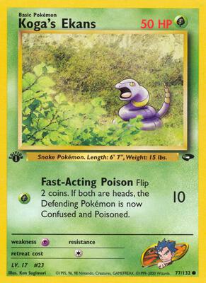 Koga's Ekans card from Gym Challenge