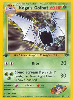 Koga's Golbat card from Gym Challenge