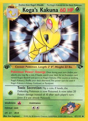 Koga's Kakuna card from Gym Challenge